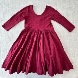Alice + Ames Solid Maroon Ballet Twirl Dress VGUC 7